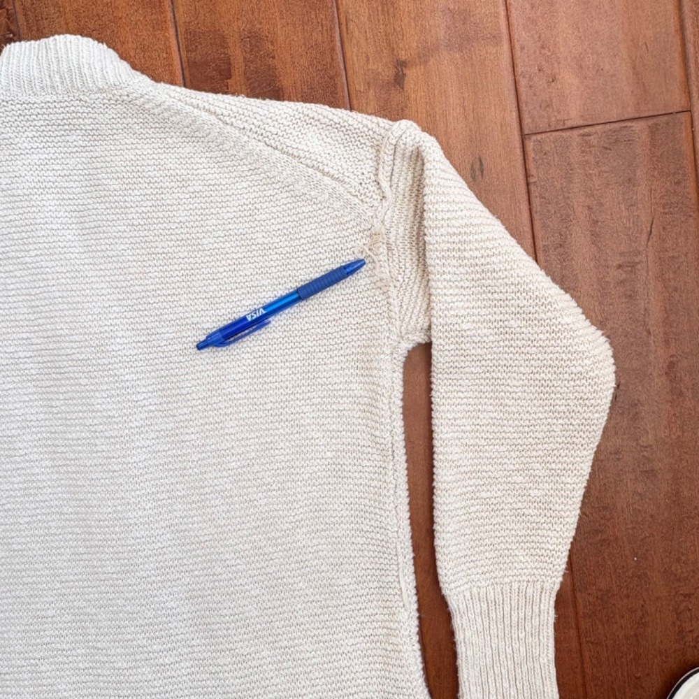 Alex Mill - Marni Cable Knit Cardigan Sweater Womens S Cotton/Linen Beige FLAW‎ - Picture 7 of 14